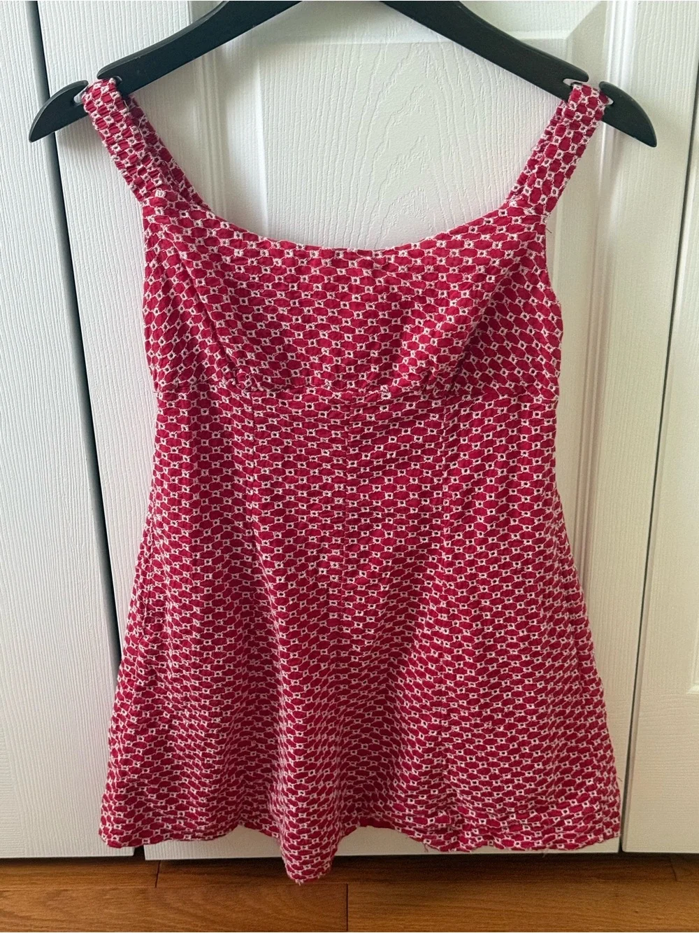 Free People Berry Kiss Mini Dress in Red and White
